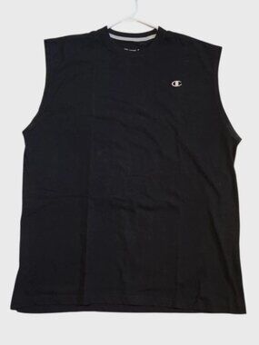 Champion Authentic Tank Top XLT Men's Black Sleeveless Crew Neck Activewear